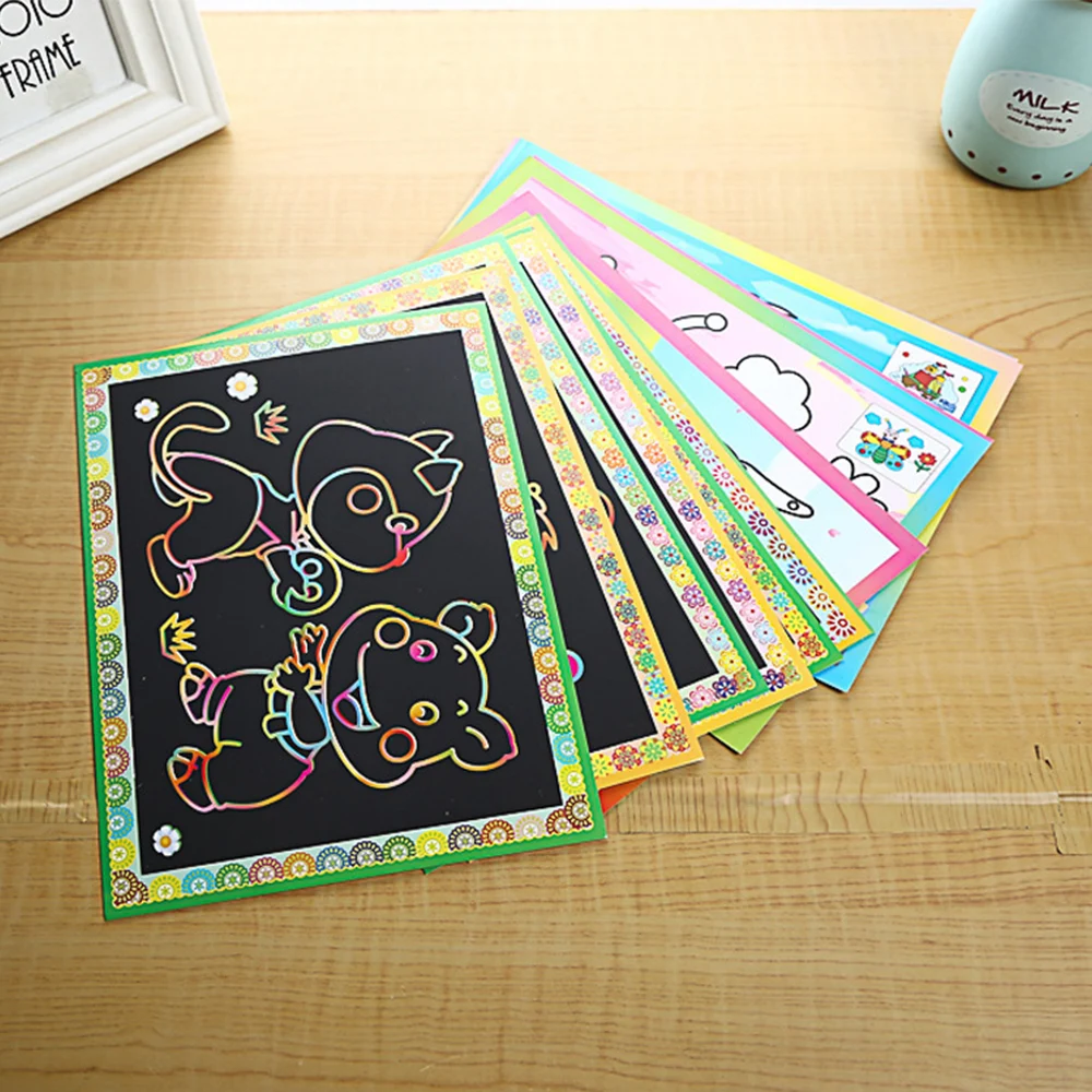 20pcs Small 15pcs Middle 10pcs Large 2 in 1 Magic Color Scratch Art Paper Coloring Cards Scraping Painting Children Drawing Toys | Игрушки и