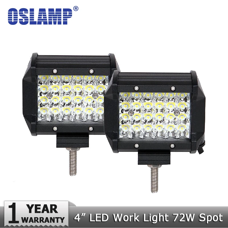 Oslamp 2x4 &quot72 Вт 4 рядный светодиодный рабочий свет 12 в 24 дистанционный луч четыре