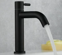 single cold quick open type bathroom kitchen matte black faucet stainless steel deck mounted sink bibcock water cold tap sc306