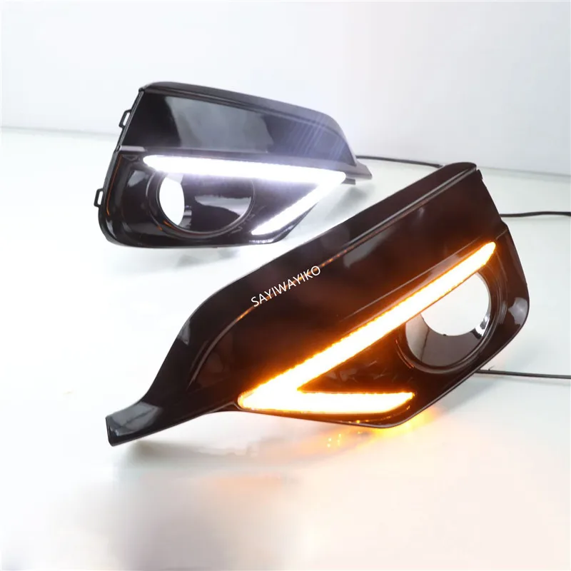 2PCS For Honda Fit Jazz Sport RS 2018 2019 Turn Yellow Signal Relay Waterproof Car DRL 12V LED Daytime Running Light Fog Lamp | Автомобили