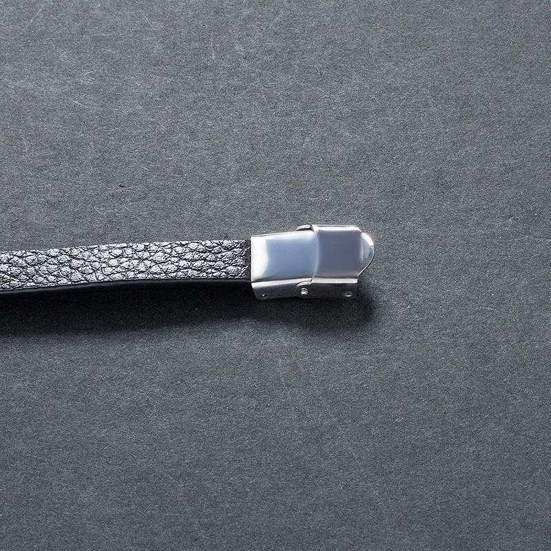 New Bracelet Simple Buckle Stainless Steel Leather Brand High Quality Black PW707 | Украшения и аксессуары