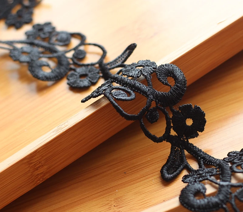 2y/лот Venise кружевной отделкой Black Rose кружева роза Аппликации изменить Couture
