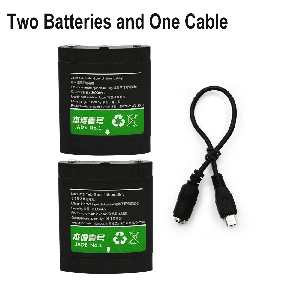 2 batteries 1 cable GOXAWEE лазерный уровень общие литиевые перезаряжаемые батарея для 3D зеленый красный луч наливные 360 вертикальные и горизонтальные инструменты уровня - Цвет: 2 batteries 1 cable