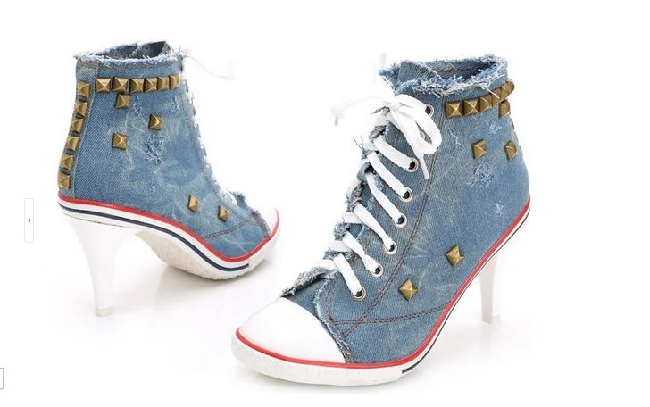 Женские кроссовки на высокой платформе; Белые Повседневные кроссовки; парусиновые туфли на высоком каблуке; Новинка года; Прямая поставка