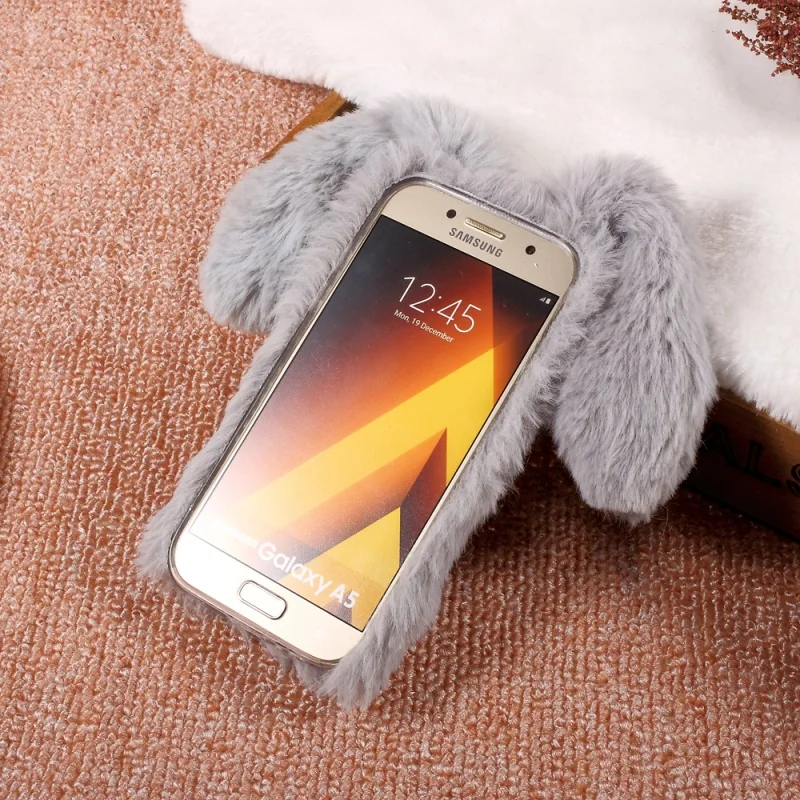 Dulcii Case for Galaxy A3 A5 A7 2017 C7Pro Cover Rabbit Design Soft Fur Shell with Rhinestone Decor Samsung J3 Emerge |