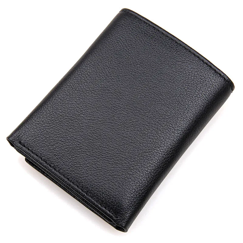 GENODERN Новый rfid кошелек в три сложения мужской из натуральной кожи Короткий