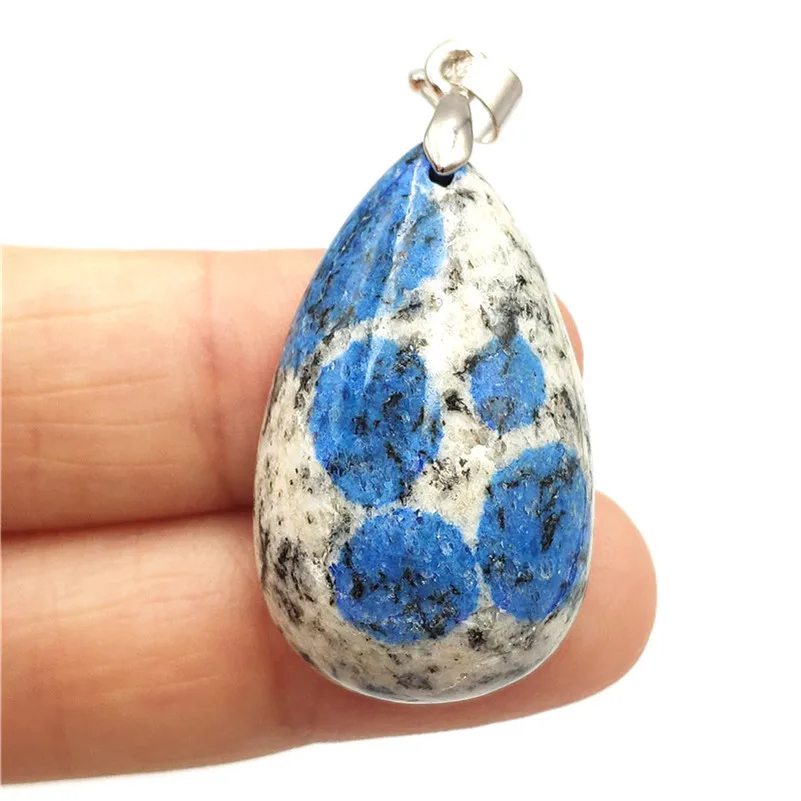Natural K2 Blue Pendant Stone Women Party Anniversary 31x19x10mm Crystal Healing AAAAA Fashion Necklace Jewelry | Украшения и