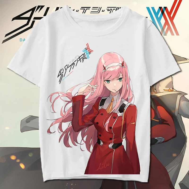 Футболка для косплея Дарлинг во Фране топ с рисунком из мультфильма Zero Two Code 002 в