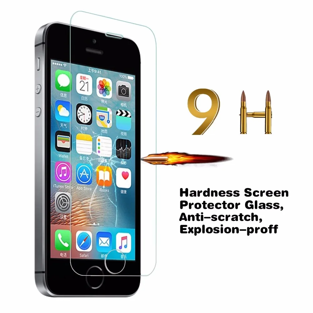 TOMKAS 5S защитная пленка из закаленного стекла для iPhone 5 SE 0 3 мм премиум класса|tempered