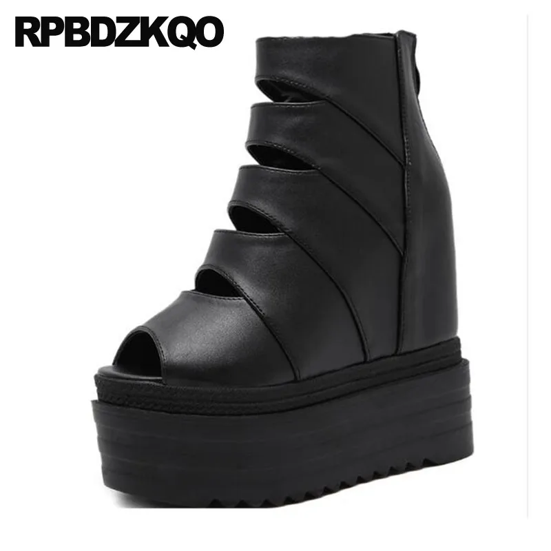 сандалии на платформе каблуке танкетке экстремальный фетиш Harajuku Muffin Flatform