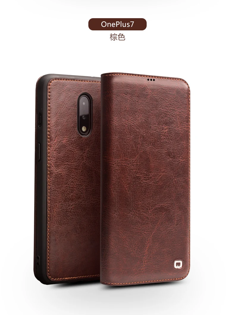 Qialino бренд для One Plus 7 чехол из натуральной кожи для Oneplus 7 Pro Бизнес откидная крышка высокое качество настоящая воловья кожа