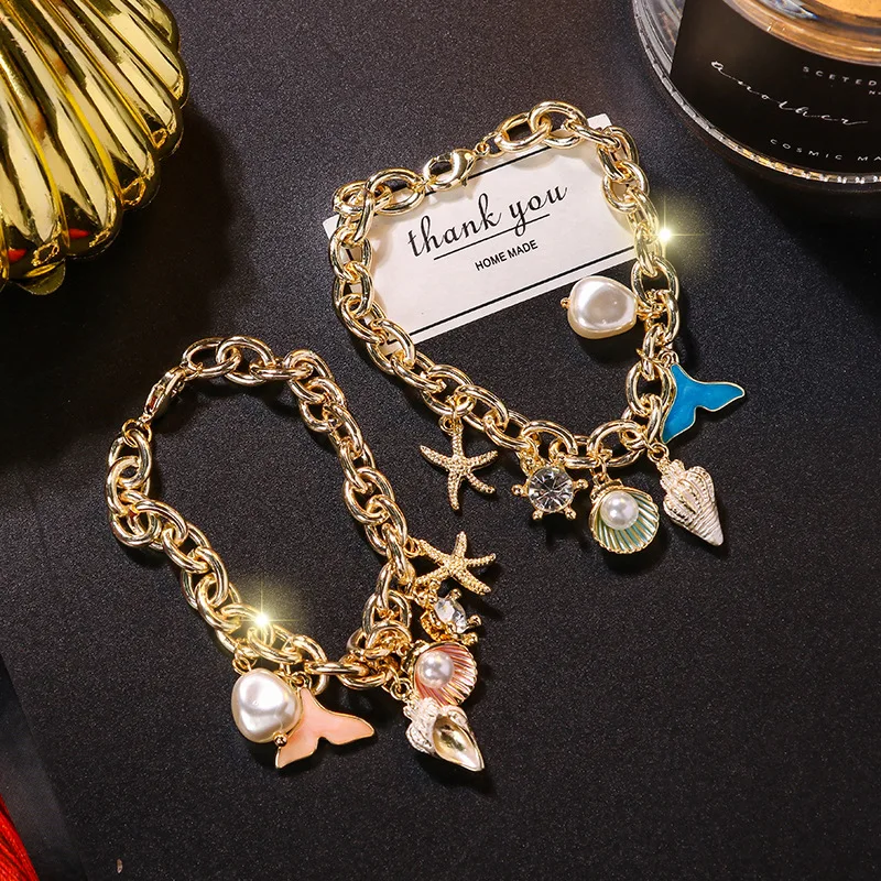 

Fashion new bracelet female wild fishtail conch shell starfish jewelry female hot sale