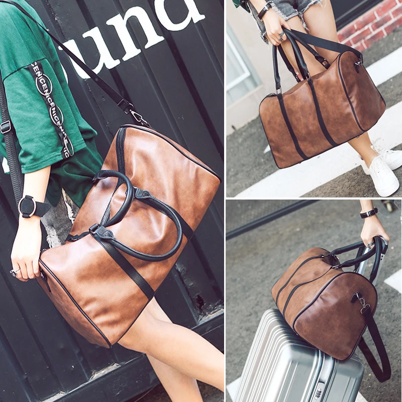 

Top PU Leather Outdoor Waterproof Sports Gym Bags Women Men Designer Single Fitness Training Shoulder Bags Travel Handbag