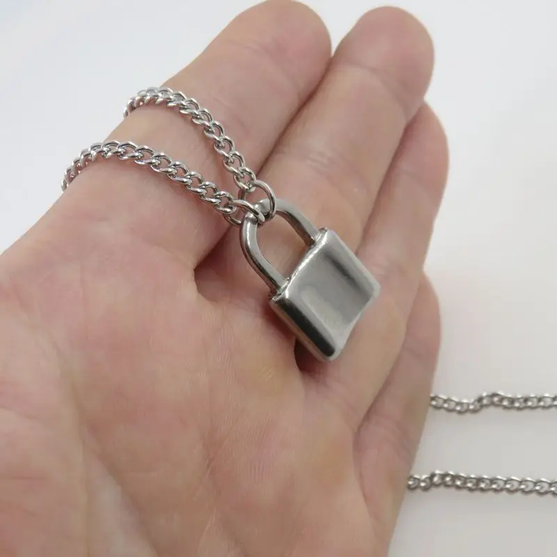 Новый дизайн мужское ожерелье с замком кулоном из нержавеющей стали висячим