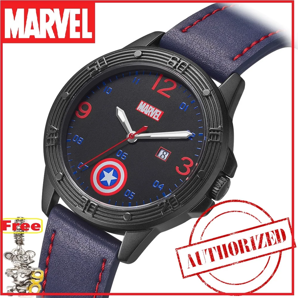 Дисней детские часы Marvel супер герой Модные Простые крутые наручные часы для мальчиков Микки Маус подарок водонепроницаемый для мужчин кожаный mv-81074
