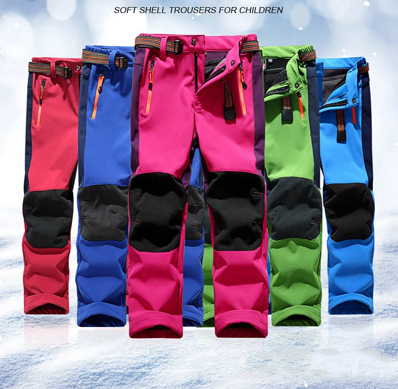Pantalon De Ski Pour Enfant зимние детские уличные штаны для сноуборда ветрозащитные флисовые зимние штаны для девочек и мальчиков для походов