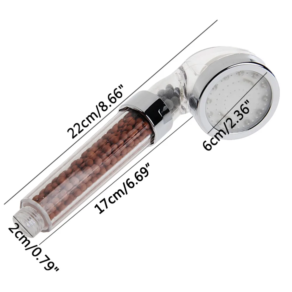 

LED Shower Head Temperature Control Three-color Anion Hand Held Bath Filter Bathroom Fixture