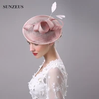 wholesale high quality hair fascinators bow feathers hats for wedding mother of the bride hats hoed voor bruiloft vrouwen sq008