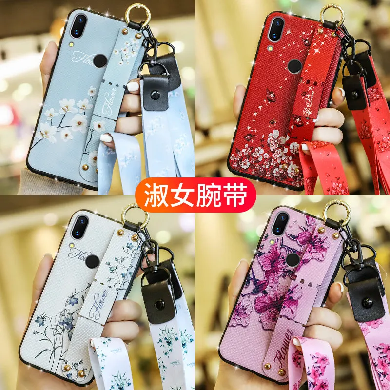 

Wrist Strap Soft TPU Case for Huawei Honor 6A 6C 7A Pro 7C 7X 8A 8C 8X MAX V9 9N 9i 10i 20i 8 9 10 Lite View 10 20 Flower Cases
