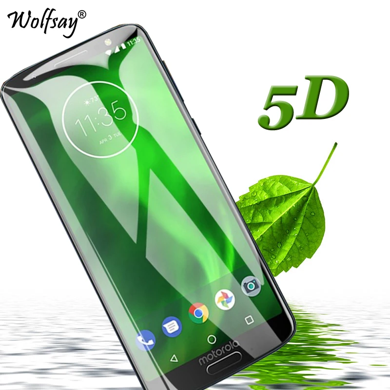 5D полное клеевое стекло Защита экрана для Motorola G6 закаленное Moto G 6 покрытие