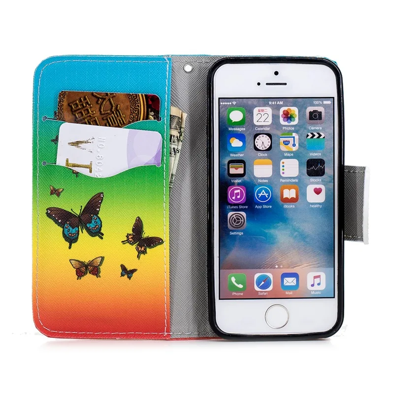 Роскошный Бумажник слот для карт чехол iphone 6 S 7 8 плюс X XS Stander держатель Чехлы флип 5