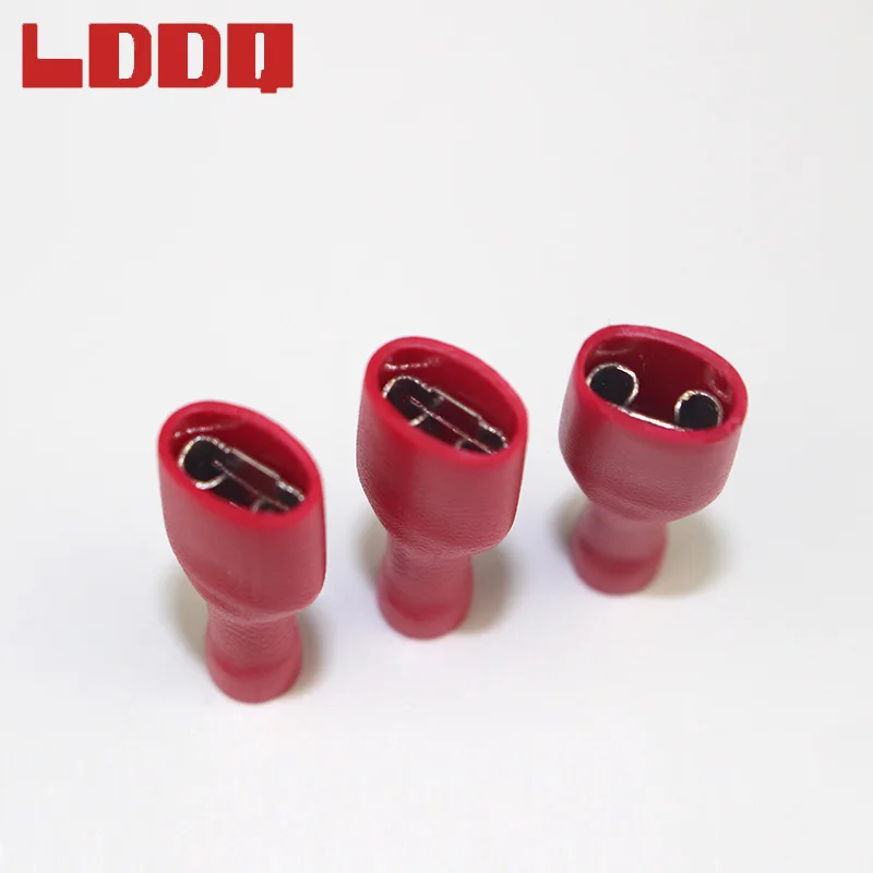 LDDQ 100 шт. красная полностью изолированная гнездовая обжимная Клемма