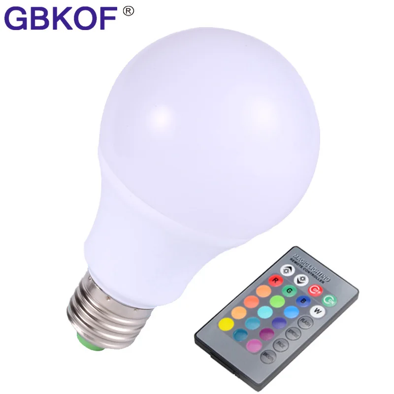 Новогодний светильник ing E27 3 Вт 5 10 RGB светодиодный 16 цветов лампа с пультом