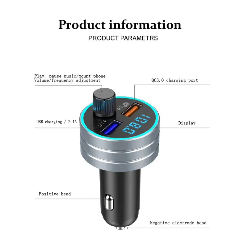 Car mp3 Bluetooth Fm Transmitter Handsfree Kit Usb In-car Charger For Iphone/ipad |