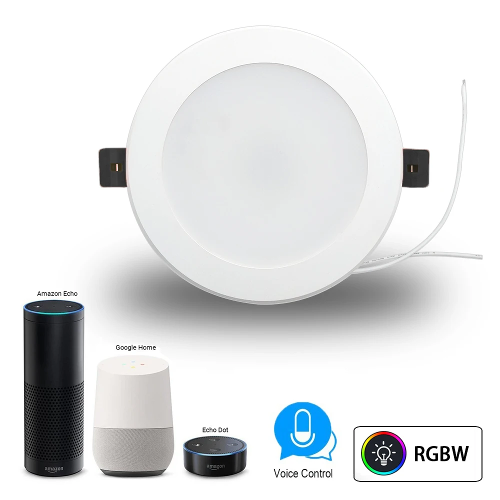 WiFi смарт 4 дюйма вниз светильник 10Вт кзсв голос Управление Поддержка Alexa и Google Home