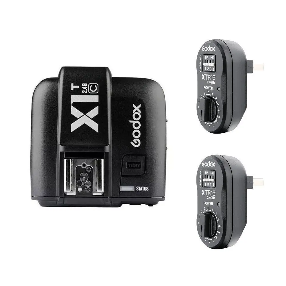 Godox X1T C 2 4G беспроводной передатчик вспышки + 2x XTR 16 приемники для Canon/GODOX AD360II AD180/DE/QT