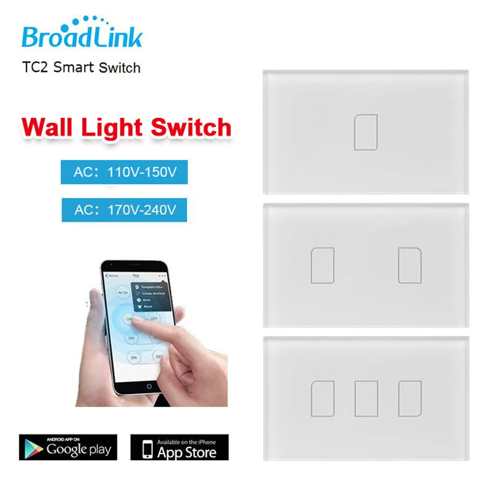 Broadlink TC2 WiFi переключатель 110 В 220 световые переключатели Сенсорная панель стандарт