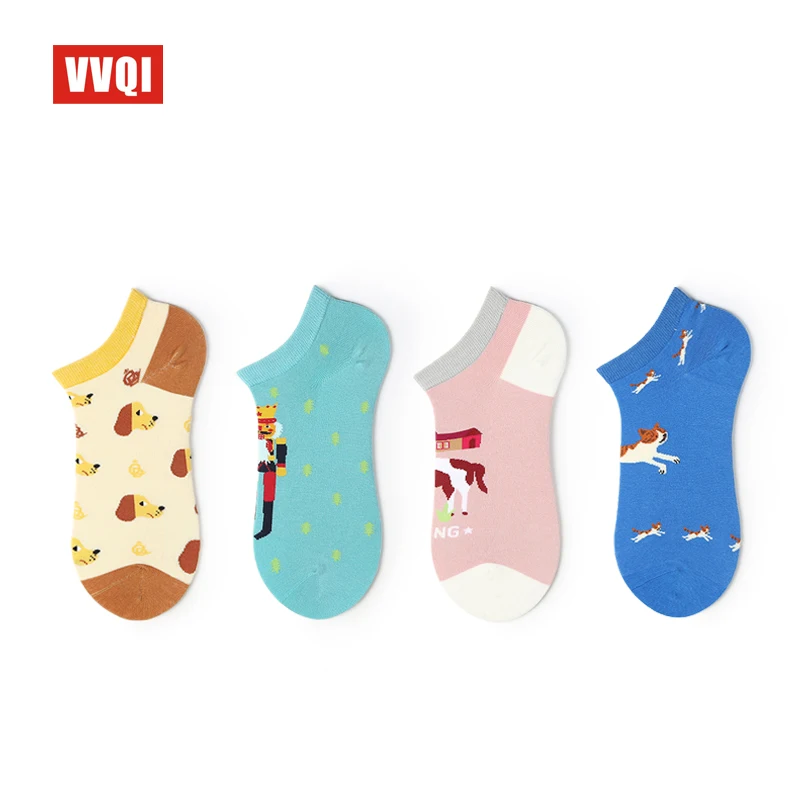 5 pairs summer women socks cotton cartoon cute ankle pink kawaii funny animal fashion short korean style cat e girl | Женская одежда