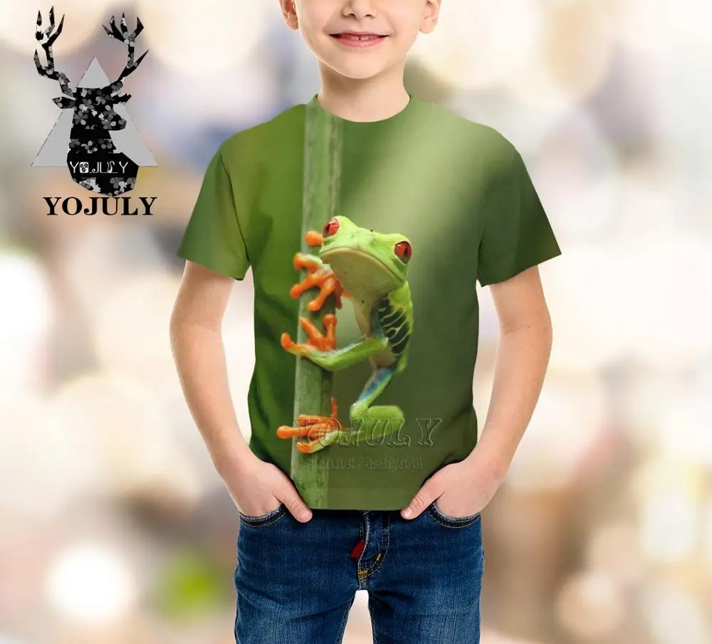 4 YOJULY/детская одежда с 3d принтом в виде лягушки для маленьких мальчиков и девочек-подростков детская футболка горячая Распродажа, модные футболки Modis с круглым вырезом, A252 - Цвет: 4