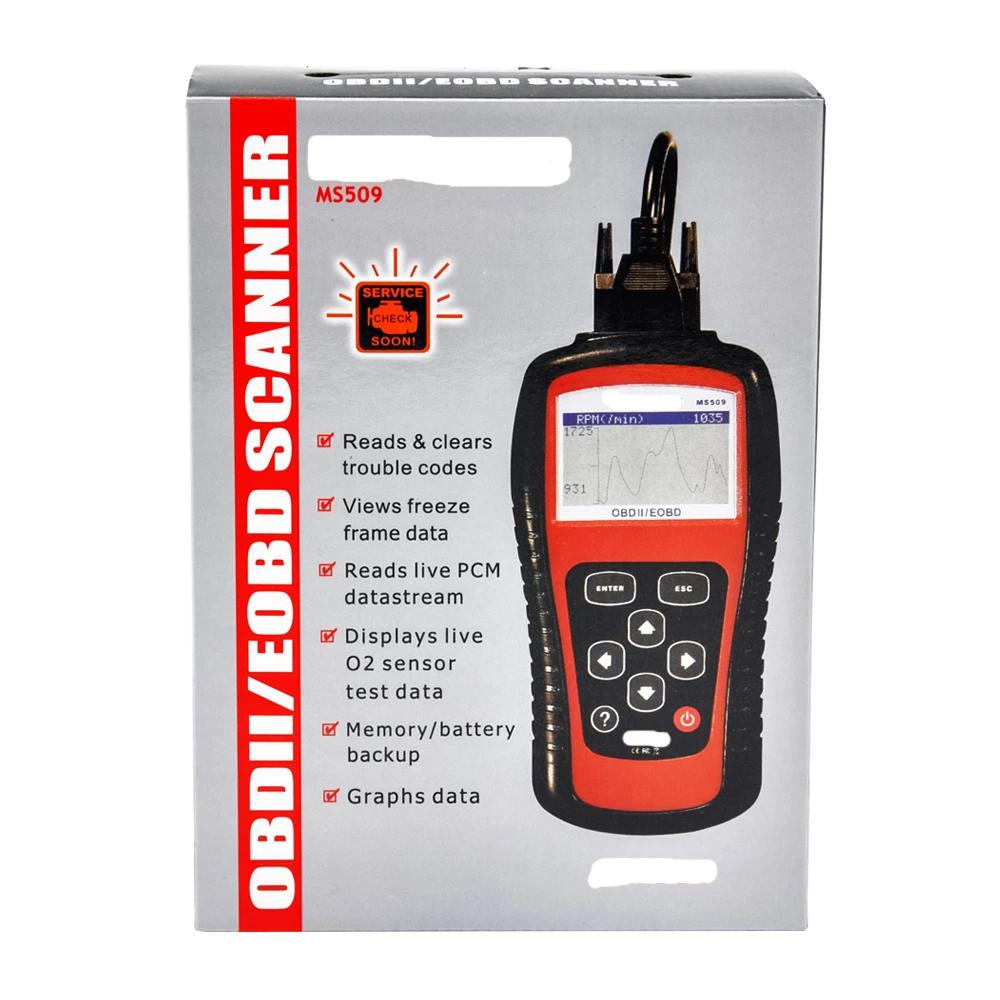 Многоязычный диагностический инструмент MS509 OBD2/EOBD считыватель кодов для