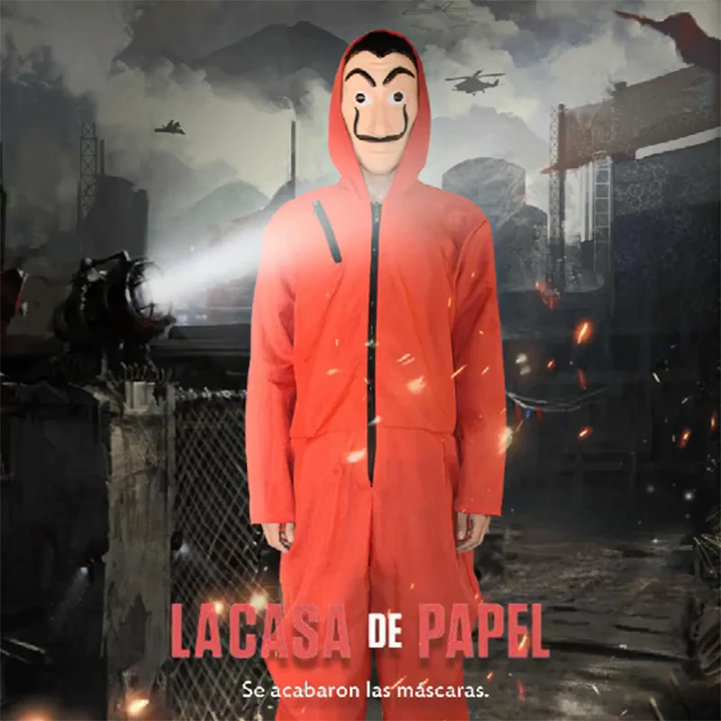 Сальвадор Дали фильм дом Бумага La Casa De Papel Косплэй маска для вечеринок, Хэллоуина деньги Heist и женских платьев чеонгсам маска для лица