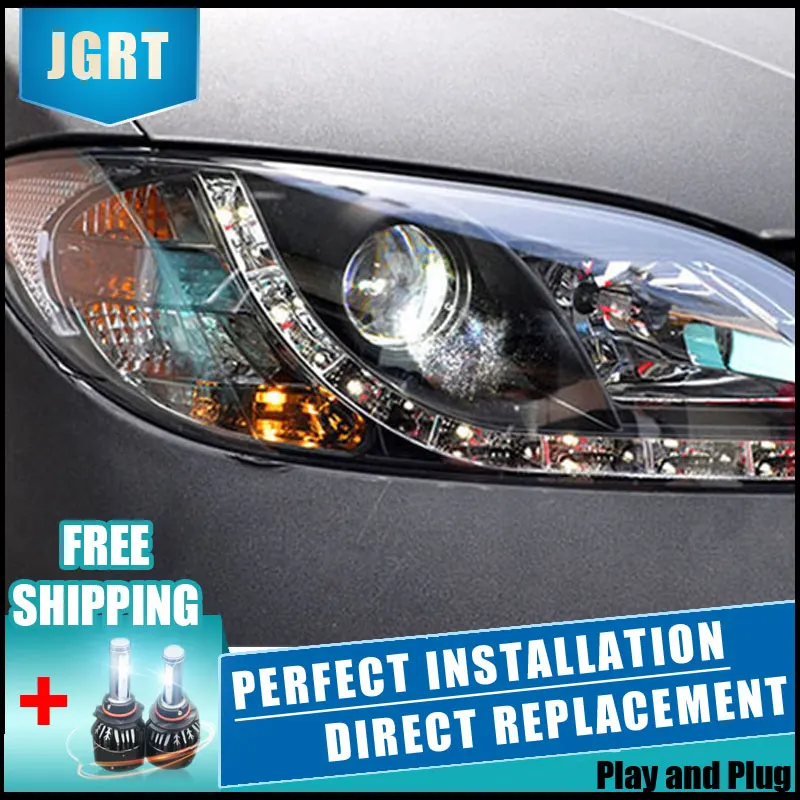2PCS LED Headlights For Mazda 3 2006-2012 Car Led Lights Double Xenon Lens Accessories Daytime Running Fog Light | Автомобили и