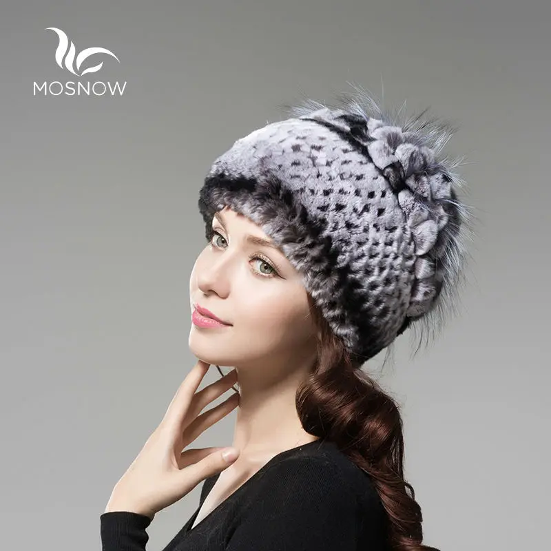 2019 женские зимние шапки с кроличьим мехом Рекс для женщин однотонные черные