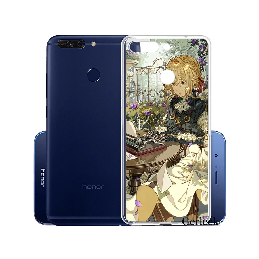 Чехол для телефона с аниме фиолетовым Evergarden Huawei Honor 6A 7A 7C 7X 8X 8 9 10 Lite Play мягкие чехлы