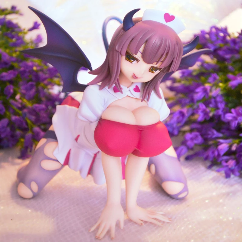 Японское аниме сексуальные девушки 16cmQ six KenKetsu Akuma Akane BlackDevil ver. ПВХ Фигурки