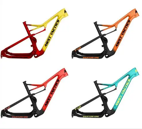 Рама для велосипеда MTB красная золотистая блестящая углеродное волокно горный