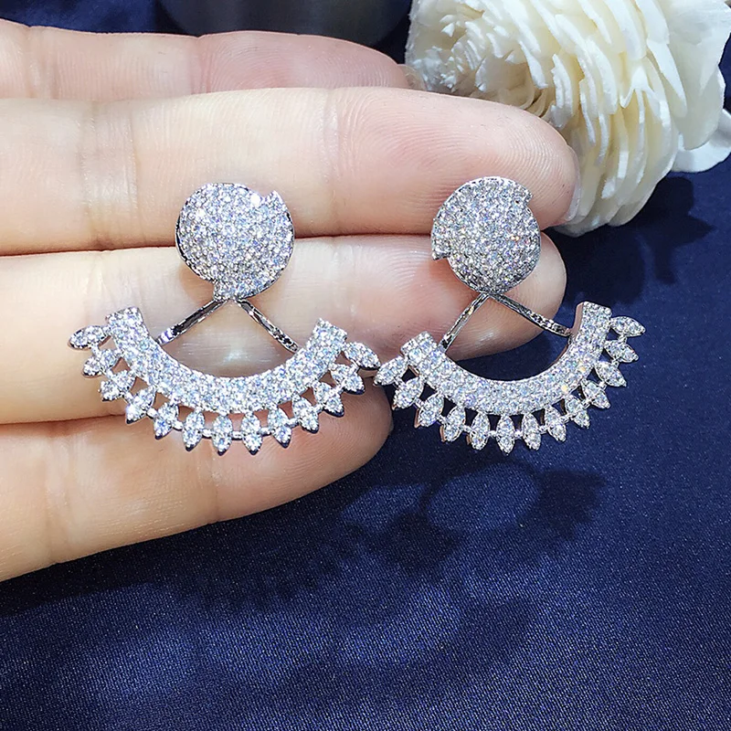 Женские серьги гвоздики с фианитами высокого качества|crystal stud earrings|stud earringsstud earrings