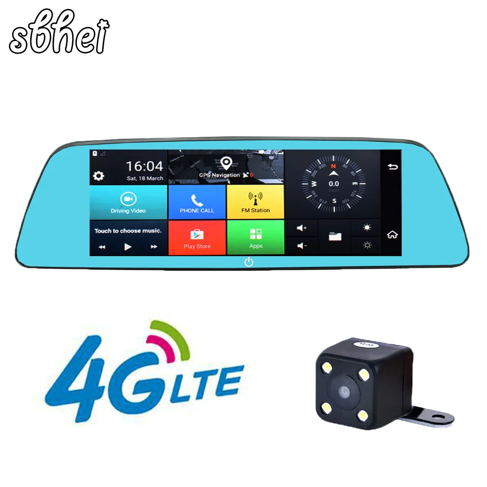 Sbhei 8 0 &quotgps навигация 4G Android 5 1 Автомобильный видеорегистратор зеркало заднего