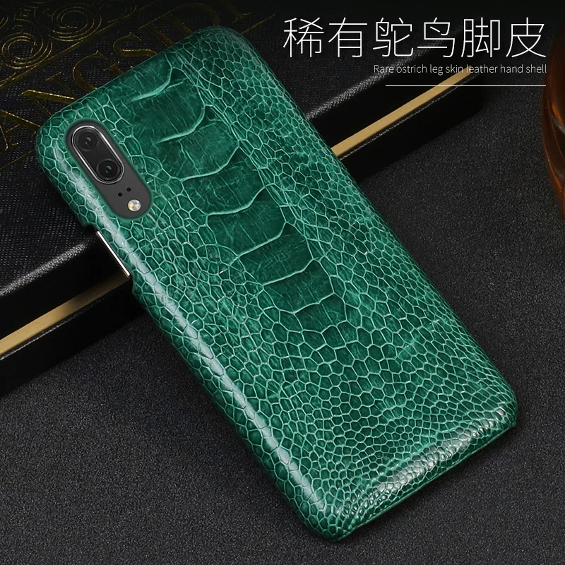 

Phone Case For Huawei P20 P30 Lite Mate 10 20 lite Pro Y6 Y9 P Smart 2019 Real Ostrich Foot Case For Honor 7X 7A 8X 9 10 lite