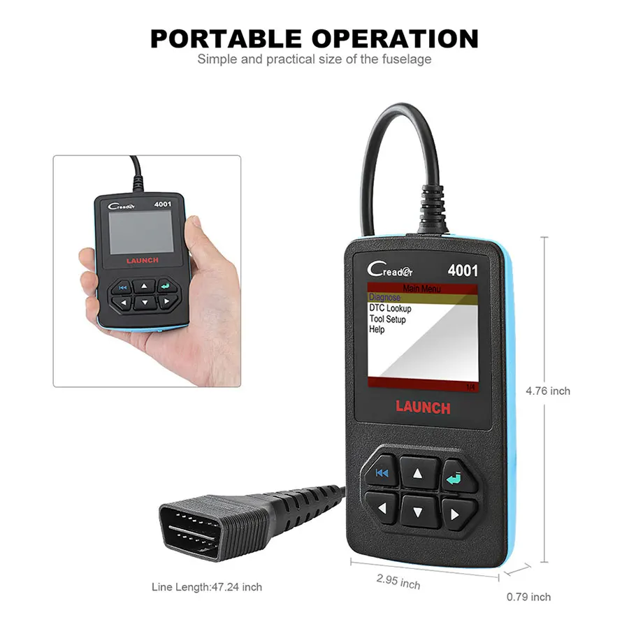 Оригинальный Запуск DIY CReader 4001 OBDII/EOBD автоматический диагностический инструмент