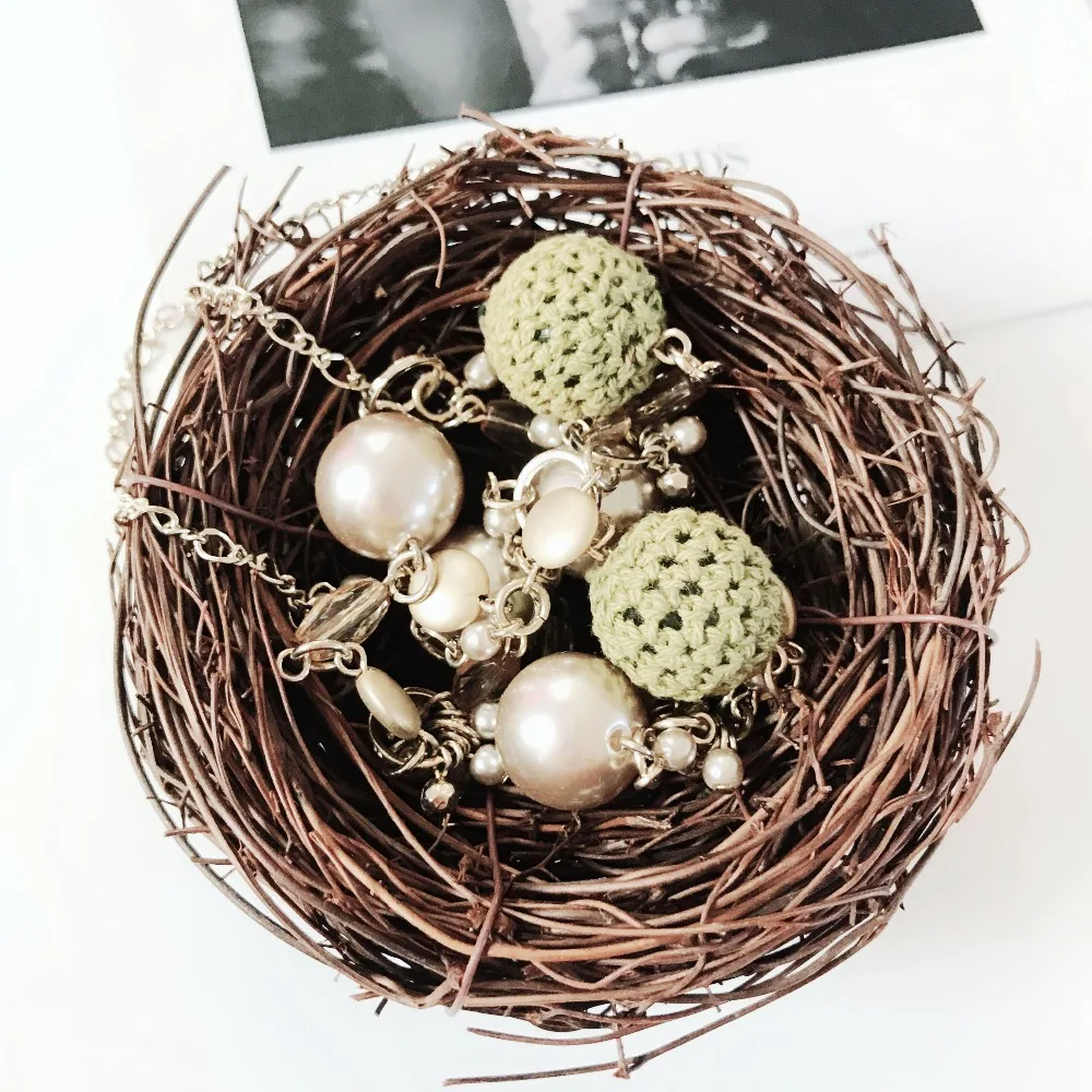 

Long Pendang Ball Pearl Hand Making Necklace