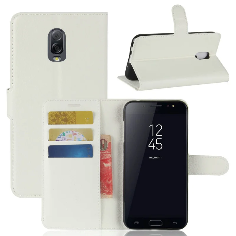 Роскошный кожаный флип чехол WIERSS для Samsung Galaxy J7 + plus C710 C710F 5 дюйма телефона кошелек