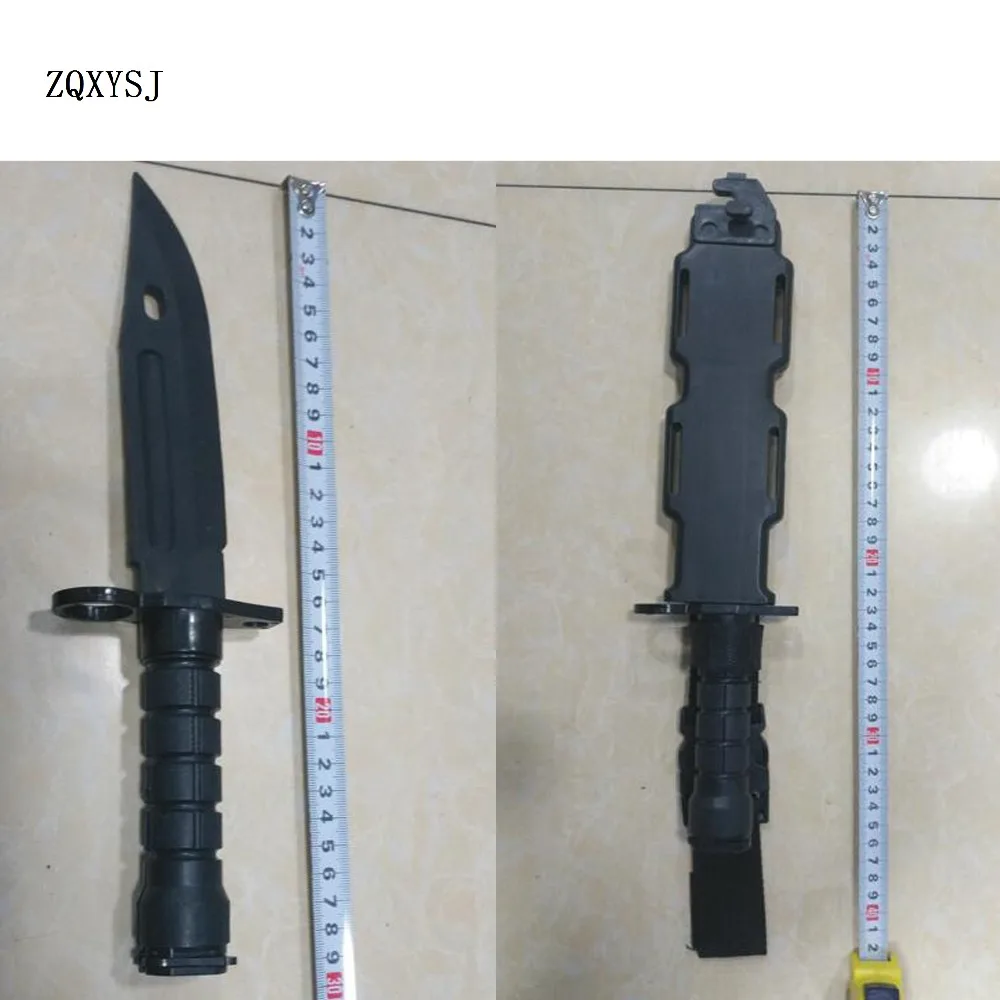 ZQXYSJ 1PC Soft Rubber Plastic M9 Style Knife Blade Bayonet with Sheath Dummy Model Kit not the really knife