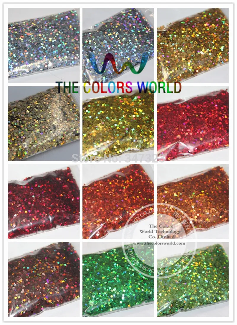 

24 Laser Holographic Colors 2 MM Spangles Glitter for nail decoration and DIY decoration 1 Lot =50g*24 colors =1200g