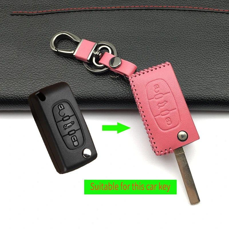 Чехол для Citroen C1 C2 C3 C4 C4L C5 C6 из натуральной кожи|citroen case|key case citroen c4peugeot 308 key |