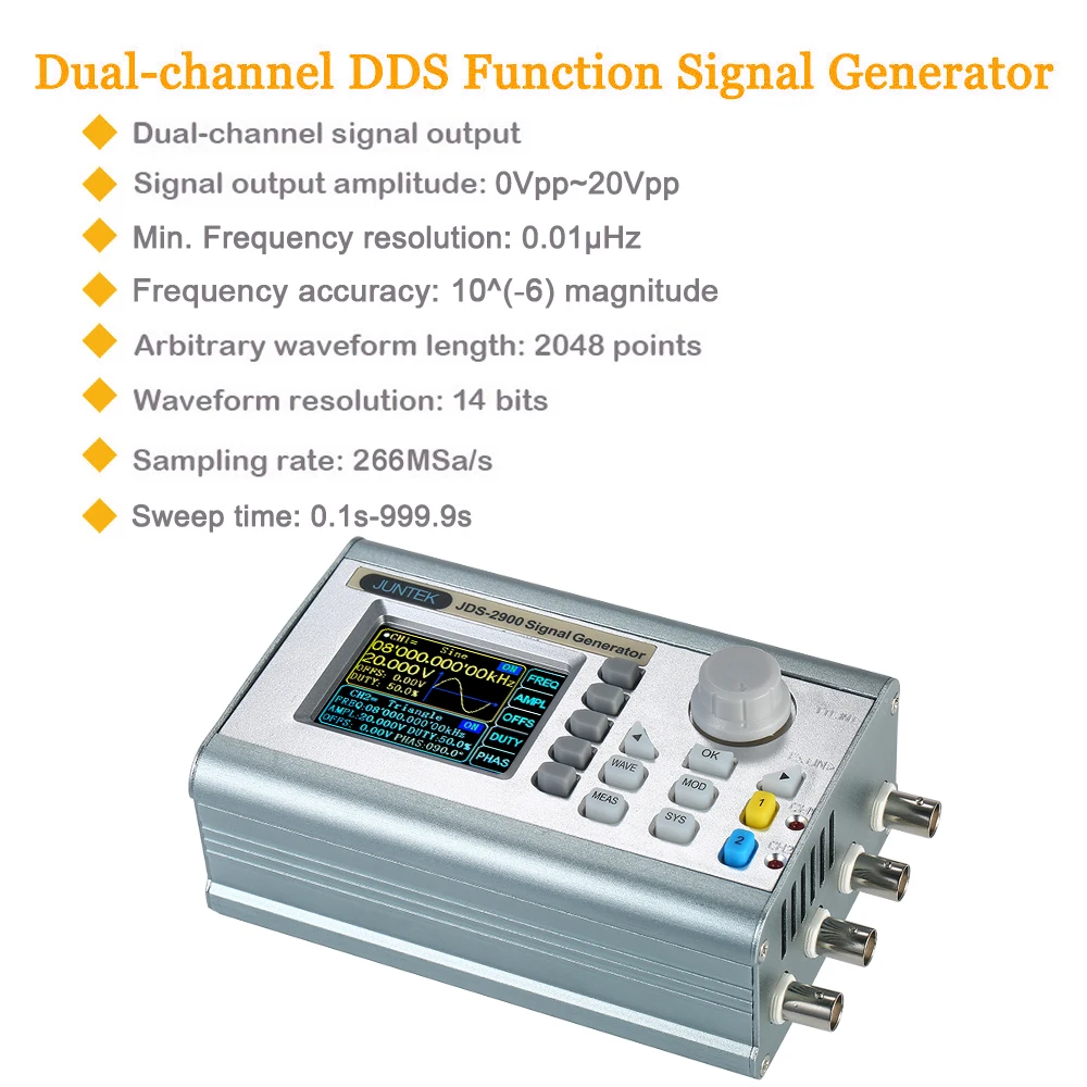 JUNTEK JDS2900 30M генератор сигналов цифровой двойной CH DDS функция произвольной формы